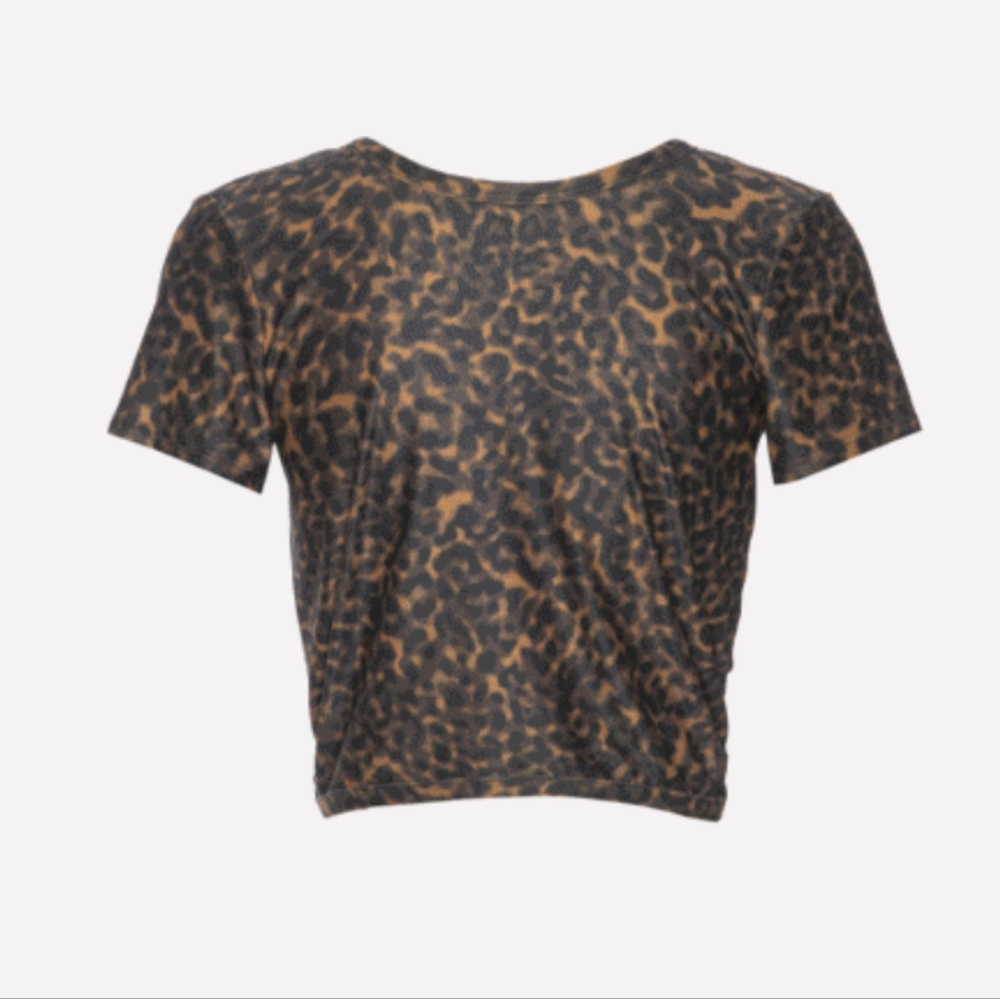 Beyong Yoga Chai Tortoise Featherweight SoftMark Twist Out Tee Size M